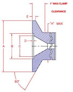 Clamp Style Flange Profile Drawing