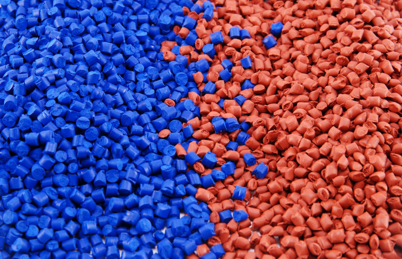 Blue and Brown Polymer Granules